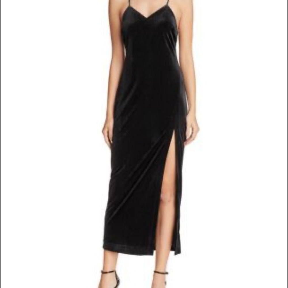 NWT Bardot Raven Velvet Slip Dress Black XS